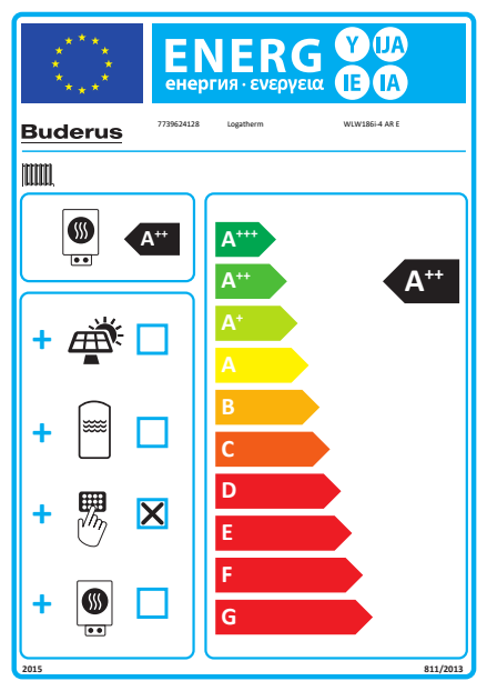 BUDERUS PAKET 03 - BUDERUS WÄRMEPUMPE LOGATHERM WLW 186i - 4 AR / E W (weiss)